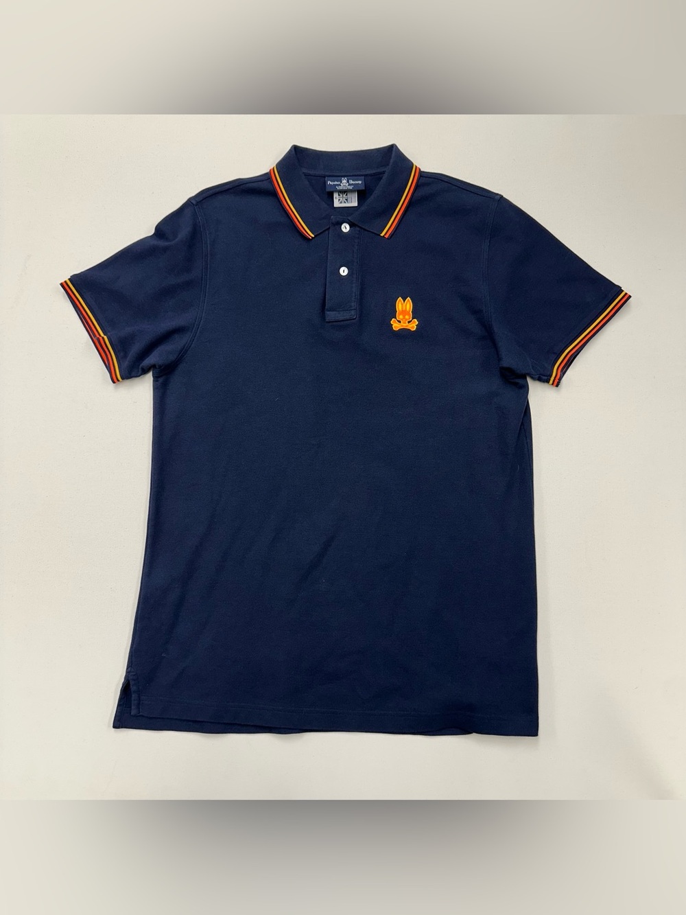 Psycho Bunny Polo Mens Size 6 Large Blue Pique Short Sleeve Golf Casual